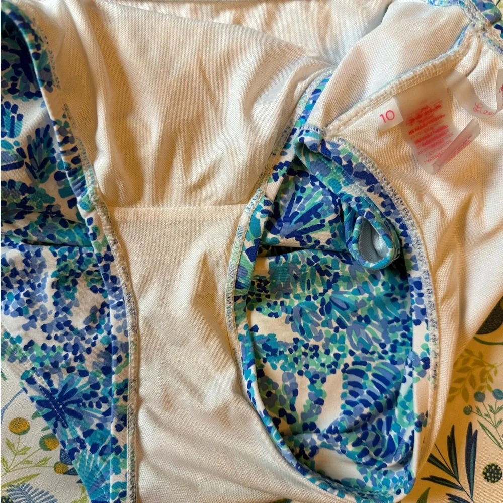 Lilly Pulitzer 3 pc Swimwear - Turquoise Oasis Shell Me You Love Me - Picture 4 of 4